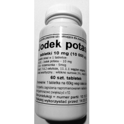 Jodek potasu - tabletki 10 mg (10 000 µg) - 60 tab. Podkowa